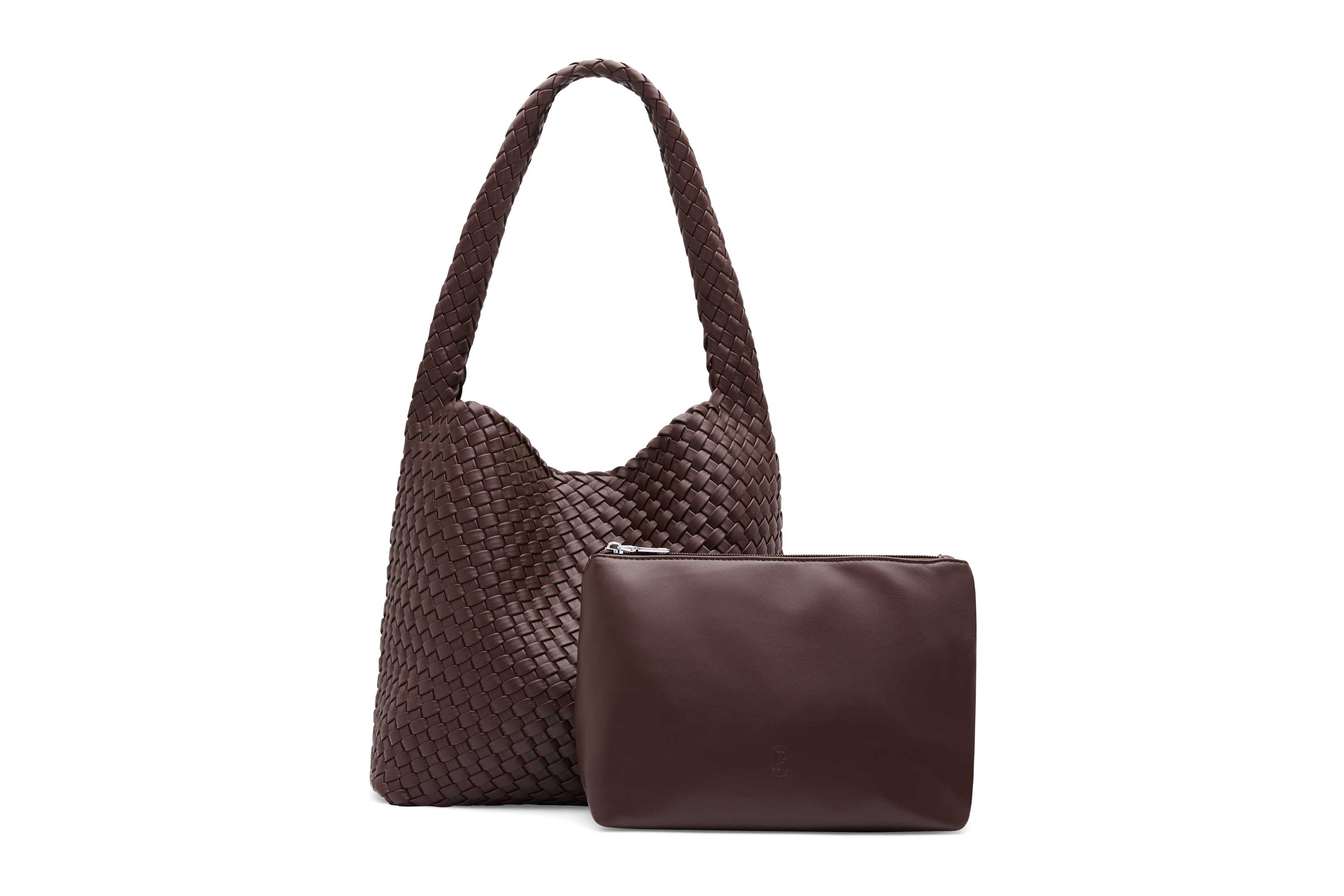 20.58 Brown Recycled Alt-Leather Woven Large Tote